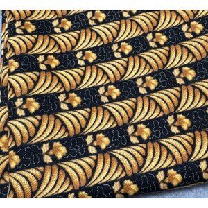 Vintage-Style Gold & Black Fabric 18x22" by Marianne Elizabeth Cotton for Sewing